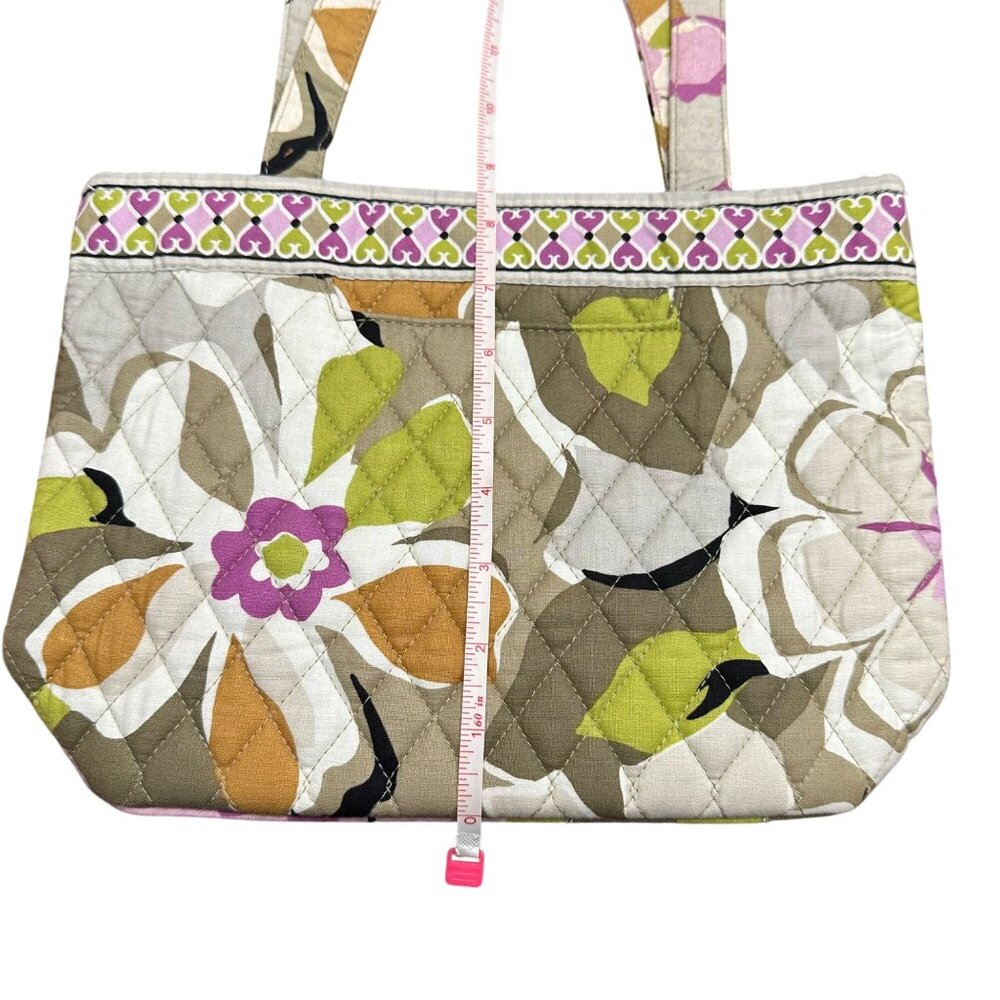 Vera Bradley Tote Zippered Small Floral Portobello Purple Floral Misprint Flaw - Picture 8 of 12